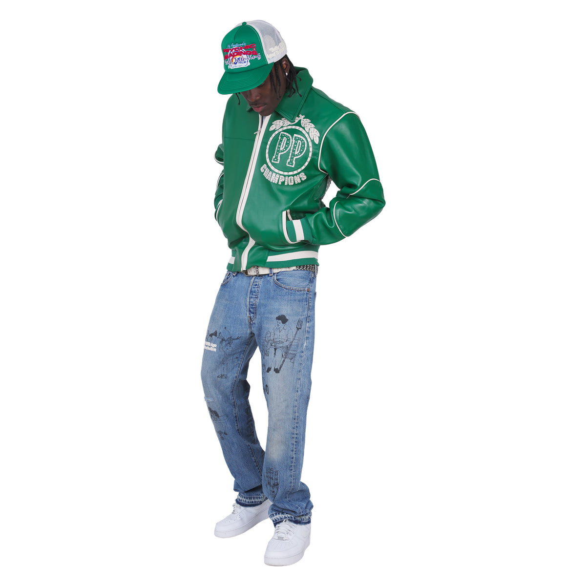 Pelle Pelle Champions Rhinestone green look