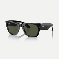 Mega Wayfarer Sunglasses | Black/Green