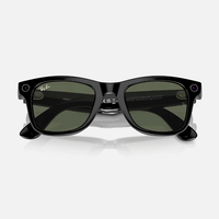 Meta Wayfarer Sunglasses | Shiny Black/Green