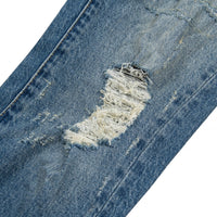 Mid Indigo Trashed Denim - Capsule NYC