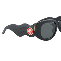 Oval Wave Sunglasses | Black/Gold/Grey - Capsule NYC