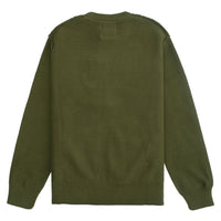 Reverse Intarsia Knit Figure Sweater | Green - Capsule NYC