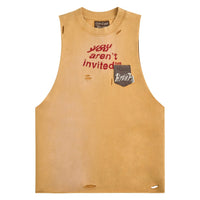 Sleeveless Distressed Tank | Gold - Capsule NYC