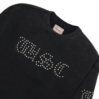 WSC Rhinestone Sweatshirt | Black/Clear - Capsule NYC