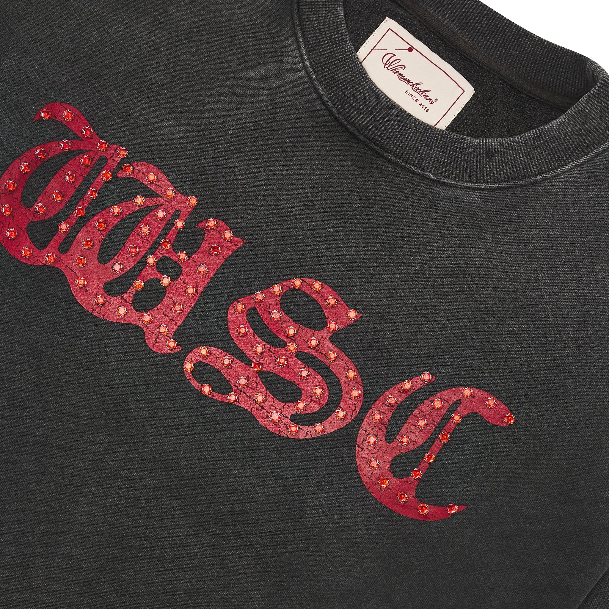 WSC Rhinestone Sweatshirt | Black/Red – Capsule NYC