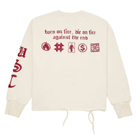 WSC Rhinestone Sweatshirt | Bone/Red - Capsule NYC