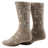 Bandana Jacquard Socks | Khaki/White - Capsule NYC