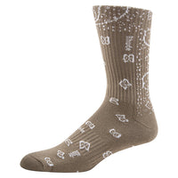 Bandana Jacquard Socks | Khaki/White - Capsule NYC