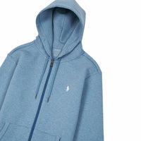 Double-Knit Full Zip Hoodie | Lattice Blue Heather - Capsule NYC