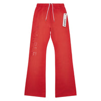 Faded Wordmark Flared Sweatpant | Red - Capsule NYC