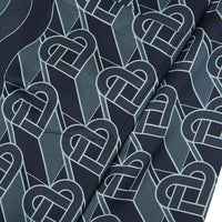 Heart Monogramme Silk Shirt | Black - Capsule NYC