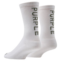 Purple Brand Socks | White/Black - Capsule NYC