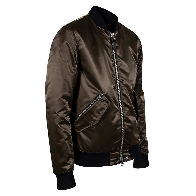 Ragnar Satin Bomber Jacket Army – Capsule NYC