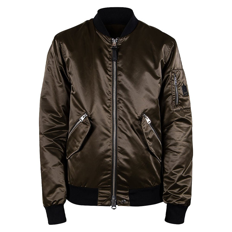 Ragnar Satin Bomber Jacket Army – Capsule NYC