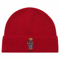 Ribbed Holiday Bear Beanie | RL 2000 Red - Capsule NYC