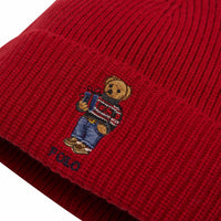 Ribbed Holiday Bear Beanie | RL 2000 Red - Capsule NYC