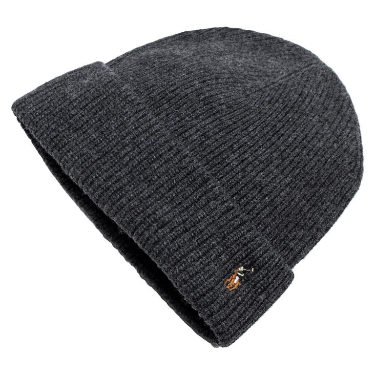 Ralph Lauren Black Label Gray Knit Hat Cable-Knit Wool-Cashmere Beanie main image 4