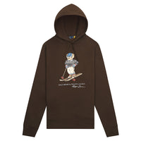 Skier Bear Fleece Hoodie | Brown - Capsule NYC