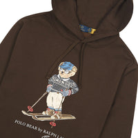 Skier Bear Fleece Hoodie | Brown - Capsule NYC