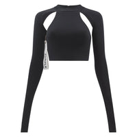 Women's Jersey Cut-Out Crop Top | Black - Capsule NYC