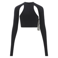 Women's Jersey Cut-Out Crop Top | Black - Capsule NYC