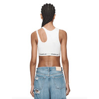 Women's Rib Cut-Out Bralette | White - Capsule NYC