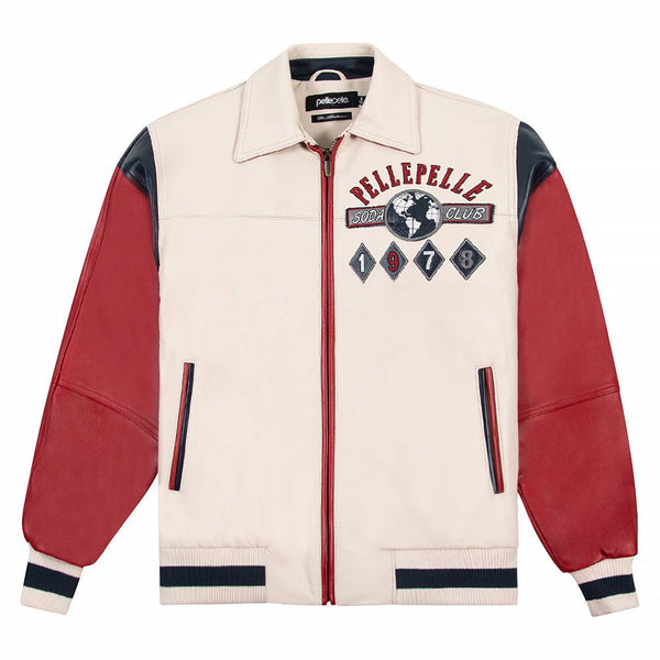 World Famous Soda Club Jacket | Ivory/Cabernet/Navy – Capsule NYC